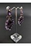 Purple Crystal Stone Henna Wedding Bridal Earrings - 2