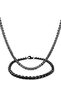 Interlocking Black Albanian Chain Men's Bracelet and Necklace Chain Set
