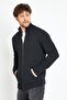 Brussels Anthracite Zippered Knitwear Pocket Cardigan