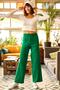 Women's Grass Green Corded Thick Knitwear Trousers PNT-19000055