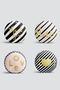 4-Piece Modern Round Pillow Throw Pillow Cover Set with Gold Detailed Text on White Background - 2