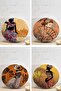 Set of 4 Ethnic African Women Patterned Round Pillow and Cushion Covers