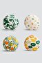 4-Piece Colorful Modern Round Pillow Throw Pillow Cover Set with Onedraw Drawing on the Floor - 2
