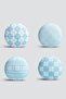 4-Piece Colorful Modern Round Pillow Throw Pillow Cover Set with Geometric Drawing on the Floor - 2