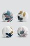 4-Piece Pastel Colored Leaf Design Digital Printed Modern Round Pillow Throw Pillow Cover Set - 2
