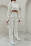 Finger-Cut Ecru Knitwear Crop and High Waist Ecru Knitwear Trousers Set 015 - 4