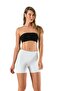 Women's White Long Shorts Boxer Seamless Laser Cut Non-Marking Silicone - 3