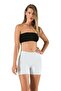 Women's White Long Shorts Boxer Seamless Laser Cut Non-Marking Silicone - 5