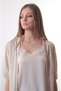 Powder Colored Women's Shorts Set - Lace Detail and Soft Pattern - 3