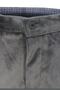 Men's Winter Slim Ribbed Cuff Dark Gray Velvet Trousers with Side Pockets - 4