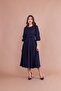 Women's Navy Blue Plus Size Midi-Length Dress - 2