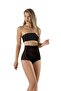 Women's Black High Waist Silip Corset Laser Cut Gathering Seamless Non-Marking Silicone