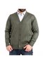 Men's Gray Wool Knitwear Knitted Dad Cardigan Khaki Green
