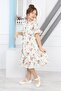 Girl's Belted Floral Patterned Dress - 5