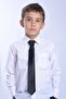 Unisex Children's Self-Adjusting Plain Black Satin Tie