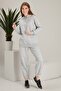 Women's Light Gray Jogger Pocket Tracksuit Set