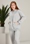 Women's Light Gray Jogger Pocket Tracksuit Set - 2