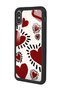 iPhone X - XS Glossy Phone Case with Brush Heart Design - 2