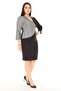Women's Black and White Plaid Double Breasted and Striped Office Dress Ets-5726 - 2