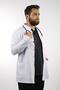 Men's White Long Sleeve 80 cm Prevailing Collar Alpaca Teacher Doctor Pharmacist Nurse Apron - 3
