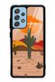 Samsung A72 Glossy Phone Case with Retro Cactus Sun Design