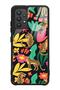 Samsung A32 Glossy Phone Case with Floral Cats Design