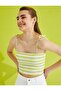 Crop Blouse Thin Straps Striped - 3