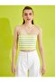 Crop Blouse Thin Straps Striped - 4