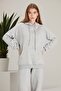 Women's Light Gray Jogger Pocket Tracksuit Set - 5