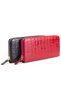 Leather Rectangular Wallet - Black Crocodile Print - 5