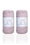 Premium Scalloped Macrame Thread 3mm Single Twist Macrame Scalloped Hobby Thread Set of 2 2 Pieces Baby Pink