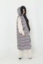 Women's Hooded Zipper Detailed Hijab Long Puffer Vest - 2