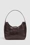 Women's Brown Buckle Crocodile Pattern Baguette Bag - 2