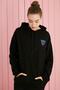 Women's Black Bored Printed Oversize Sweatshirt - 3
