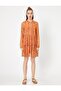 Women's Orange Patterned Dress 0YAL88122IW