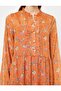 Women's Orange Patterned Dress 0YAL88122IW - 5