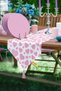 Love Themed Heart Designed Triangle Tasseled Runner 1 Piece & 6 Pieces Pink Colored Supla