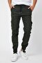Men's Khaki Slim Fit None Denim Pants with Side Pockets, Waist Tie, Elastic Cuffs, Flexible Fabric - 5