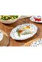 Clover Leaf Porcelain Boat Plate 25 cm White - Blue - 2