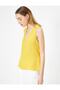 Women's Yellow V-Neck Relaxed Cut Basic Blouse 0YAK38866PW