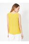 Women's Yellow V-Neck Relaxed Cut Basic Blouse 0YAK38866PW - 4