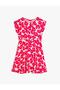 Crew Neck Short Sleeve Floral Patterned Dress