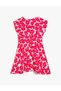 Crew Neck Short Sleeve Floral Patterned Dress - 2