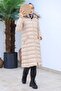 Women's Long Padded Gray Puffer Coat - 3