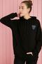 Women's Black Bored Printed Oversize Sweatshirt - 4