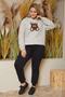 Fringe Braided Teddy Bear Appliqued Hooded Sweat-beige - 4