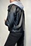 Gray Hooded Leather Jacket - 3