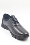 Men's Black Orthopedic Leather Inside And Out Fully Leather Ultra Comfortable Casual Shoes - 2