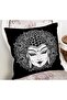 Black and White Medusa Design Pillow Cushion Cover - 2