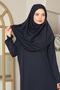 Easy to Wear One-Piece Prayer Dress Navy Blue - 2